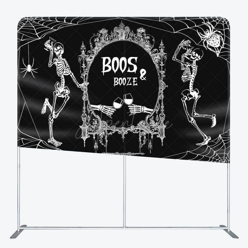 Aperturee - Aperturee Boos And Booze Halloween Square Tension Backdrop