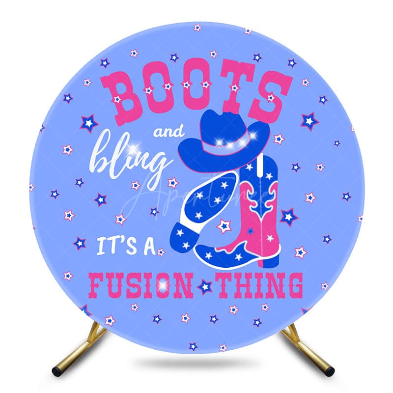 Aperturee - Aperturee Boots And Bling Western Cowboy Star Round Backdrop