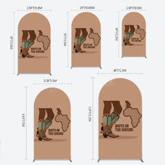 Aperturee - Aperturee Boots On The Ground Arch Backdrop Western Cowboy Boots with African Map Melanin Themed Birthday Party Decor