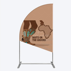 Aperturee - Aperturee Boots On The Ground Half Moon Arch Backdrop Western Cowboy Boots with African Map Melanin Themed Birthday Party Decor