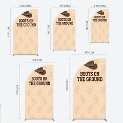 Aperturee - Aperturee Boots On The Ground Western Half Moon Arch Backdrop Cowboy Hat and Boots Pattern Country Themed Birthday Party Decor