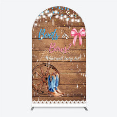 Aperturee - Aperturee Boots or Bows Gender Reveal Arch Backdrop Kit Cowboy Baby Shower Party Decor