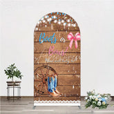 Aperturee - Aperturee Boots or Bows Gender Reveal Arch Backdrop Kit Cowboy Baby Shower Party Decor