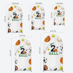 Aperturee - Aperturee Born 2 Ball Boy Birthday Party Arch Backdrop