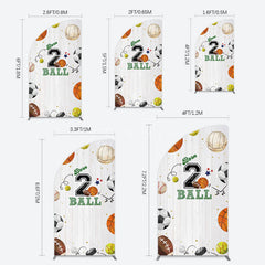 Aperturee - Aperturee Born 2 Ball Boy Birthday Party Half Moon Arch Backdrop