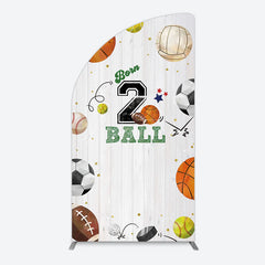 Aperturee - Aperturee Born 2 Ball Boy Birthday Party Half Moon Arch Backdrop