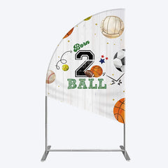 Aperturee - Aperturee Born 2 Ball Boy Birthday Party Half Moon Arch Backdrop