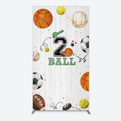 Aperturee - Aperturee Born 2 Ball Boy Birthday Party Rectangle Backdrop
