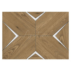 Aperturee - Aperturee Borwn Wooden White Lines Rubber Floor Mat For Photo