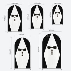 Aperturee - Aperturee Boss Suit Black White Happy Birthday Arch Backdrop