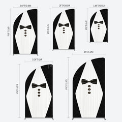 Aperturee - Aperturee Boss Suit Black White Happy Birthday Half Moon Arch Backdrop