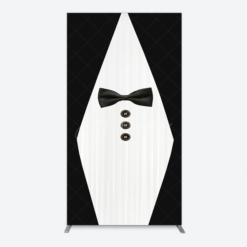 Aperturee - Aperturee Boss Suit Black White Happy Birthday Rectangle Backdrop