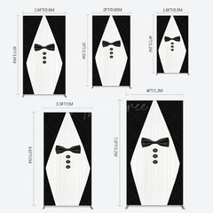 Aperturee - Aperturee Boss Suit Black White Happy Birthday Rectangle Backdrop