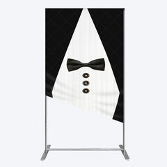 Aperturee - Aperturee Boss Suit Black White Happy Birthday Rectangle Backdrop