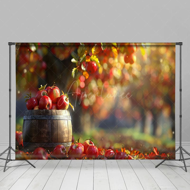 Aperturee - Aperturee Bountiful Apple Orchard Bokeh Photography Backdrop