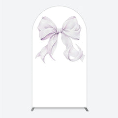 Aperturee - Aperturee Bow Arch Backdrop Cover Elegant Fabric Drape for Party Entrance Decor Decorative Frame for Birthday Baby Shower Photo