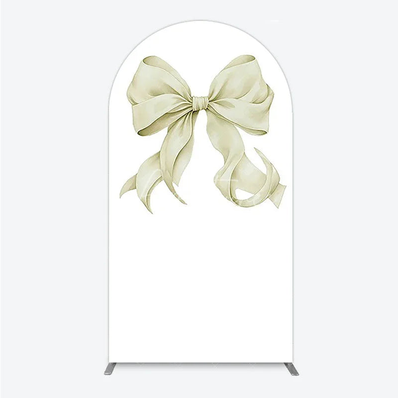 Aperturee - Aperturee Bow Arch Backdrop Cover Elegant Fabric Drape for Party Entrance Decor Decorative Frame for Birthday Baby Shower Photo