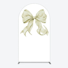 Aperturee - Aperturee Bow Arch Backdrop Cover Elegant Fabric Drape for Party Entrance Decor Decorative Frame for Birthday Baby Shower Photo