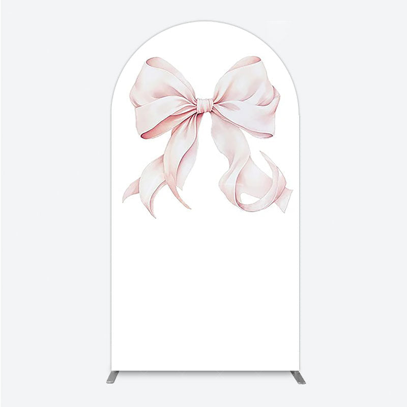 Aperturee - Aperturee Bow Arch Backdrop Cover Elegant Fabric Drape for Party Entrance Decor Decorative Frame for Birthday Baby Shower Photo