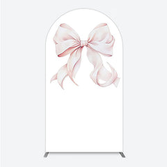 Aperturee - Aperturee Bow Arch Backdrop Cover Elegant Fabric Drape for Party Entrance Decor Decorative Frame for Birthday Baby Shower Photo