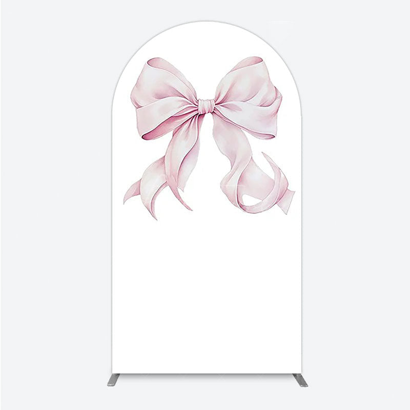 Aperturee - Aperturee Bow Arch Backdrop Cover Elegant Fabric Drape for Party Entrance Decor Decorative Frame for Birthday Baby Shower Photo