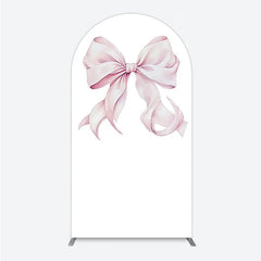 Aperturee - Aperturee Bow Arch Backdrop Cover Elegant Fabric Drape for Party Entrance Decor Decorative Frame for Birthday Baby Shower Photo