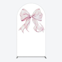 Aperturee - Aperturee Bow Arch Backdrop Cover Elegant Fabric Drape for Party Entrance Decor Decorative Frame for Birthday Baby Shower Photo