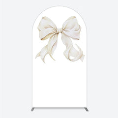Aperturee - Aperturee Bow Arch Backdrop Cover Elegant Fabric Drape for Party Entrance Decor Decorative Frame for Birthday Baby Shower Photo