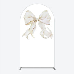Aperturee - Aperturee Bow Arch Backdrop Cover Elegant Fabric Drape for Party Entrance Decor Decorative Frame for Birthday Baby Shower Photo