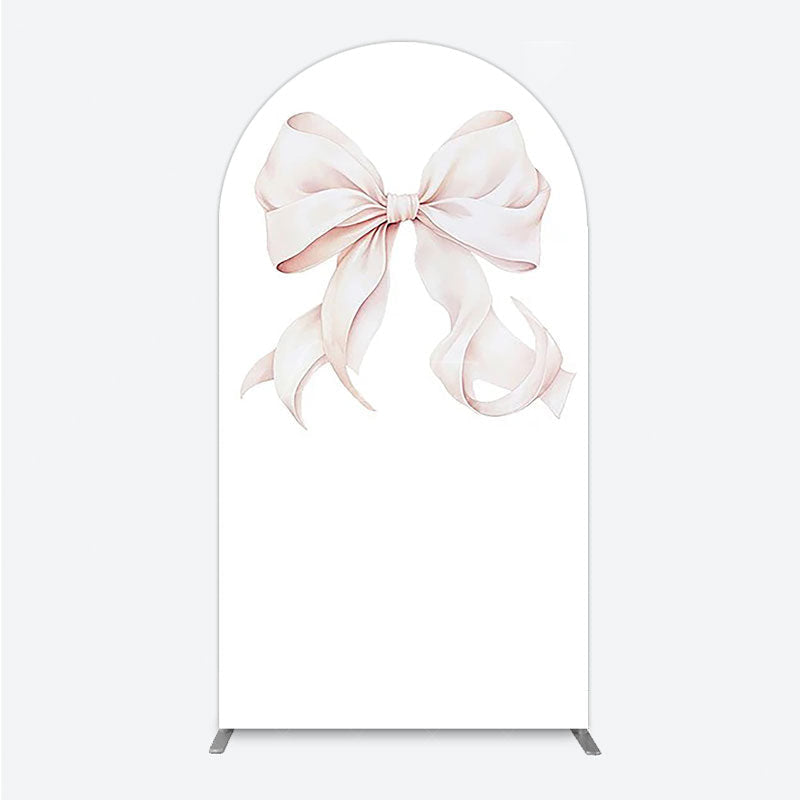 Aperturee - Aperturee Bow Arch Backdrop Cover Elegant Fabric Drape for Party Entrance Decor Decorative Frame for Birthday Baby Shower Photo