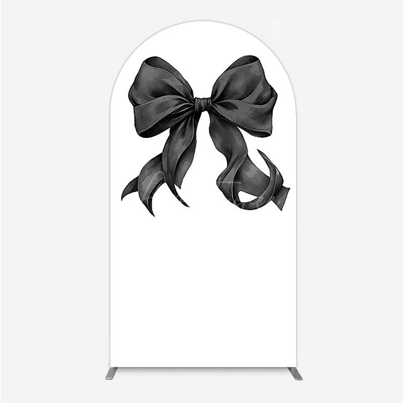 Aperturee - Aperturee Bow Arch Backdrop Cover Elegant Fabric Drape for Party Entrance Decor Decorative Frame for Birthday Baby Shower Photo