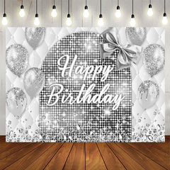 Aperturee - Aperturee Bow Balloon Bokeh Glitter Happy Birthday Backdrop