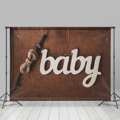 Aperturee - Aperturee Bow Tie Baby Wooden Birthday Cake Smash Backdrop