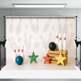 Aperturee - Aperturee Bowling Star White Wall Sport Cake Smash Backdrop
