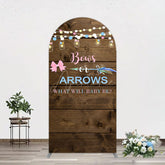 Aperturee - Aperturee Bows Or Arrows Wood Light Baby Shower Arch Backdrop