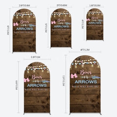 Aperturee - Aperturee Bows Or Arrows Wood Light Baby Shower Arch Backdrop