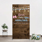Aperturee - Aperturee Bows Or Arrows Wood Light Baby Shower Rectangle Backdrop