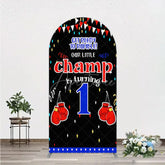 Aperturee - Aperturee Boxing 1st Birthday Arch Backdrop Little Champ Party Decoration Red Blue Glove Sport Background