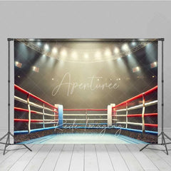 Aperturee - Aperturee Boxing Ring Ropes Arena Photography Backdrop Wrestling Match Stadium Light Stage Background