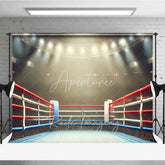Aperturee - Aperturee Boxing Ring Ropes Arena Photography Backdrop Wrestling Match Stadium Light Stage Background