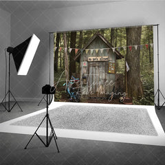 Aperturee - Aperturee Boys Forest Treehouse Fort Photography Backdrop Rustic Wooden Cabin Adventure Studio Background