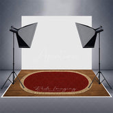 Aperturee - Aperturee Braided Marroon Carpet Rubber Floor Mat For Photo