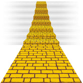 Aperturee - Aperturee Brick Road Runner Retro Wall Floor Fabric Backdrop