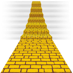 Aperturee - Aperturee Brick Road Runner Retro Wall Floor Fabric Backdrop