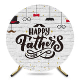 Aperturee - Aperturee Brick Wall Gold Glitter Round Fathers Day Backdrop