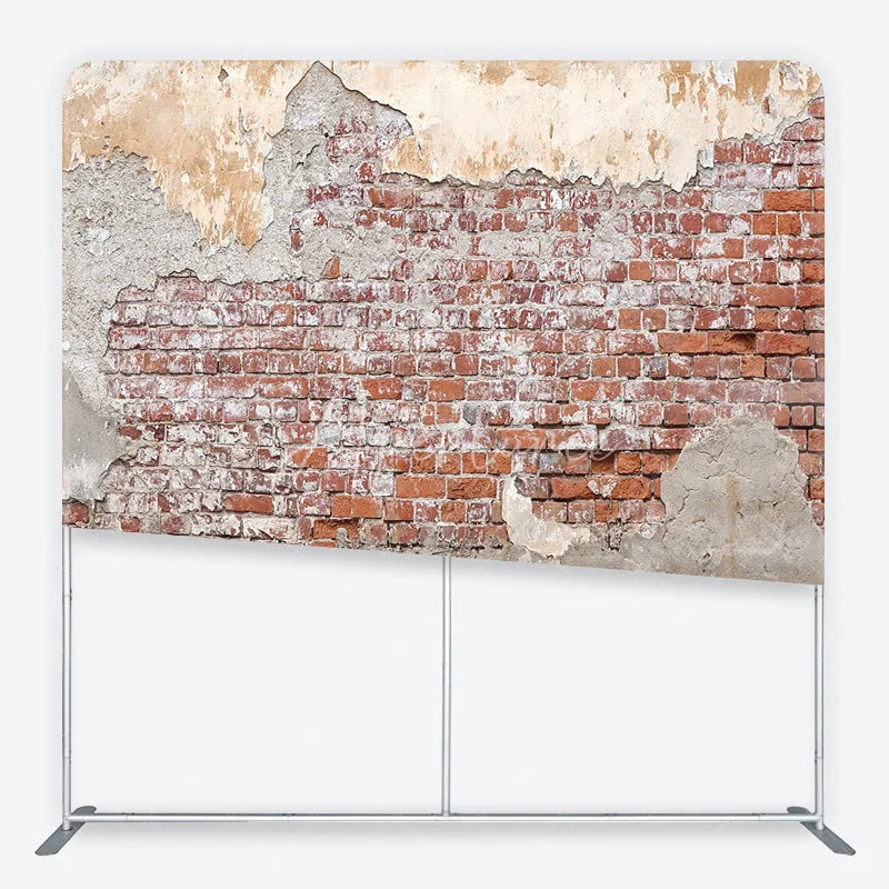 Aperturee - Aperturee Brick Wall Tension Fabric Backdrop Industrial Old Red Brick Photography Background