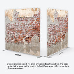 Aperturee - Aperturee Brick Wall Tension Fabric Backdrop Industrial Old Red Brick Photography Background