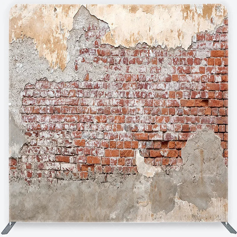 Aperturee - Aperturee Brick Wall Tension Fabric Backdrop Industrial Old Red Brick Photography Background