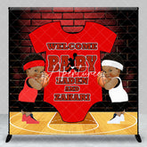 Aperturee - Aperturee Bricks Basketball Custom Twins Baby Shower Backdrop