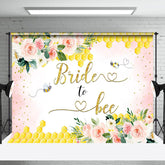 Aperturee - Aperturee Bride To Bee Honeycomb Floral Bridal Shower Backdrop